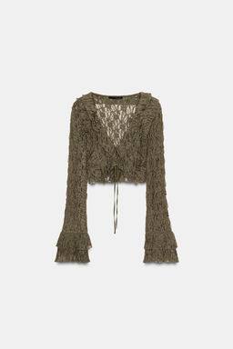 SHORT LACE JACKET WITH RUFFLES - Zara фото 5