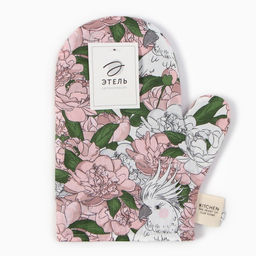 Варежка-прихватка Этель. Попугай, 20?28 см, 80% хлопок, 20% п/э, сатин 110 г/м?