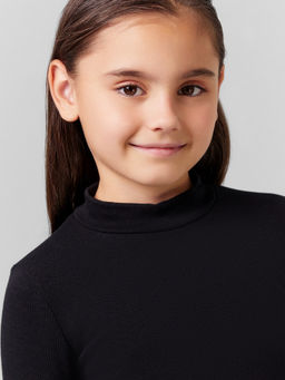 Черный джемпер из египетского хлопка для девочек - Mark formelle фото 8