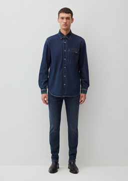 Barry Mavi Edition Koyu Mavi Jean Gomlek  фото 4