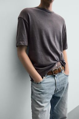 CAMISETA PUNTO ACABADOS IRREGULARES / Gris topo - Zara фото 5