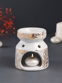 Аромалампа для эфирных масел Золотые пальмовые листья на белом, керамика, 9.8?9.8?11 см - Simaland фото 5