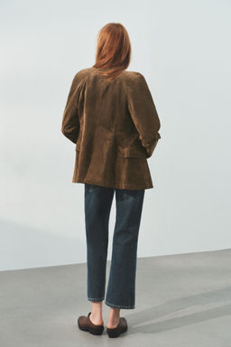 FITTED 100% SUEDE LEATHER JACKET - Zara фото 4