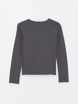 Bisiklet Yaka Basic Uzun Kollu K?z ?ocuk Ti??rt - Waikiki фото 2