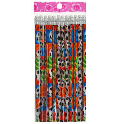 Цена за 12 шт. Карандаш чернографитный с ластиком Calligrata «Футбол», твёрдость НВ, МИКС