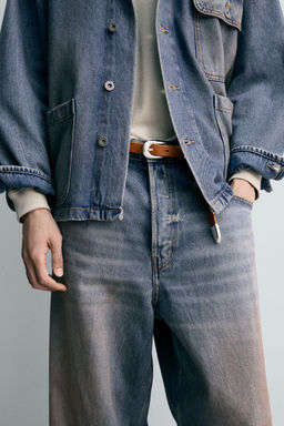 JEANS BAGGY FIT LAVADO EFECTO VINTAGE / Azul medio - Zara фото 7