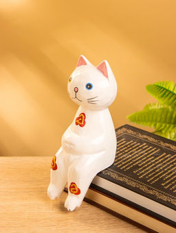 Сувенир «Кот сидячий», 7×5×15 см, дерево, белый