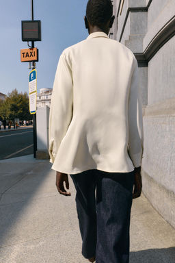 SATIN SHIRT WITH CROSSOVER DETAIL - Zara фото 4