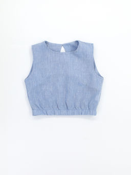 Рубашка-хенли Лен, голубой меланж - Inzibe фото 21