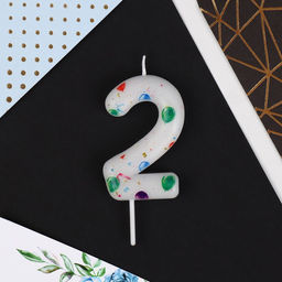 Свеча в торт цифра 2, с шарами - Страна карнавалия фото 3