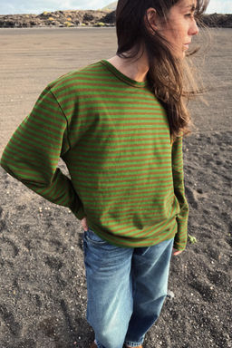 OVERSIZE STRIPED T-SHIRT - Zara фото 6