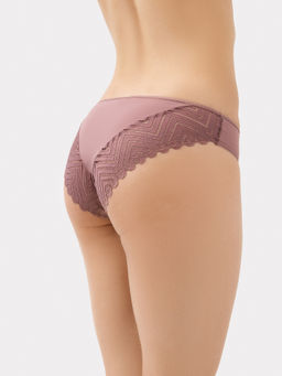 Цена за 2 штуки! Трусы женские слипы коричневые с деталями из кружева кофейная роза 412261H