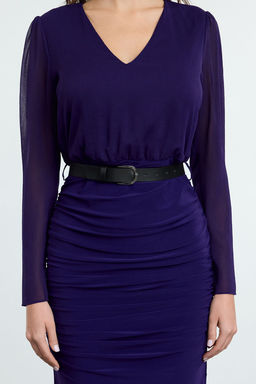 Trendyolmilla Mor Duz Dokuma Elbise TWOAW24EL00591 фото 4