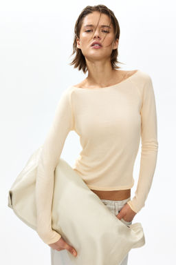Top en punto fino con escote barco - H&m фото 5