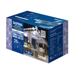 ULD-B25006-440/TTK WHITE IP44 Бахрома светодиодная с эффектом мерцания, 25м. Соединяемая. 440 светодиодов. Белый свет. Провод прозрачный. ТМ Uniel - Volpe фото 11