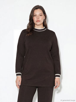 Dik Yaka Soft Touch Kad?n Sweatshirt Tunik