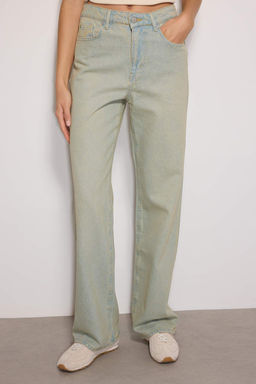 TRENDYOLMILLA Mavi Soluk Efekt Vintage Yuksek Bel Wide Leg Jeans TWOSS23JE00166  фото 10