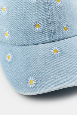 GORRA DENIM BORDADOS MARGARITAS / Azul - Zara фото 4