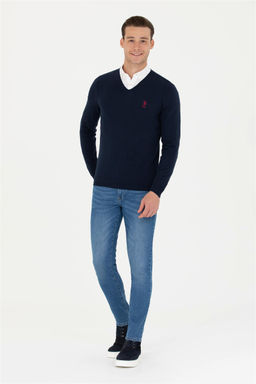 Свитер мужской U. S. Polo Assn базовый темно-синий из хлопка - U.s. polo assn фото 13