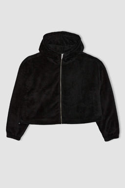 DeFactoFit плюшевая толстовка с капюшоном и карманами на молнии  фото 8