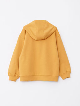 Kap??onlu Bask?l? Uzun Kollu K?z ?ocuk Sweatshirt - Waikiki фото 2