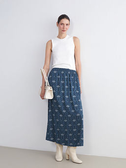 Beli Lastikli Desenli A Kesim Etek