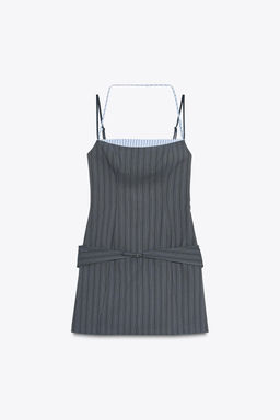 CONTRAST PINSTRIPE DRESS - Zara фото 7