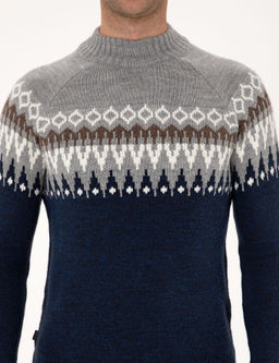 Lacivert Slim Fit _eyrek Yaka Triko Kazak