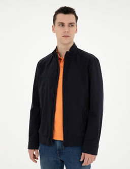 Lacivert Baharl_k Mevsimlik Mont