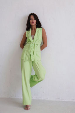 Брючный костюм с жилетом светло-фисташковый - Martichelli фото 8