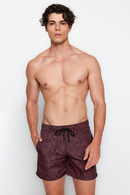 TRENDYOL MAN Siyah-Turuncu Standart Boy Geometrik Mayo Deniz Sortu TMNSS22DS0011 - Trendyolmilla фото 4