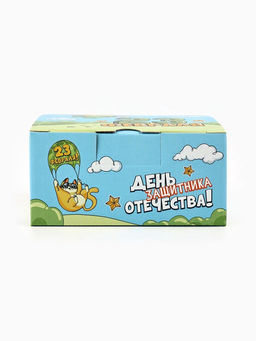 Цена за 2 шт. Подарочная коробка, упаковка «23 февраля», кот, 15×15×7 см