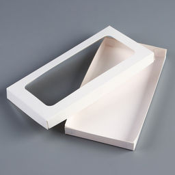 Цена за 5 шт. Коробка под плитку шоколада с крышкой, 17.5×9×1.5 см, белая
