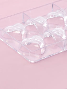 Форма для конфет и шоколада KONFINETTA Сердце, пластик, 20?12?2.5 см, 8 ячеек 4?4?1 см, прозрачная