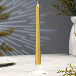 Цена за 3 шт. Свеча античная, 2.3×25 см, лакированная, золотой металлик