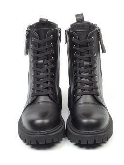 01-5275-1 BLACK Ботинки демисезонные женские (натуральная и искусственная кожа, байка)