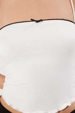 TRENDYOLMILLA Sar? Dantel Detayl? Fitted/Vucuda Oturan Orme Atlet TWOSS25AL00012  фото 4