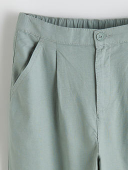 Keten Kar???ml? Pileli Erkek ?ocuk Pantolon