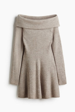 Vestido off-the-shoulder en punto de canal? - H&m фото 4