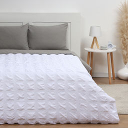 Покрывало евро LoveLife Texture: white, 240×230±5 см, микрофайбер