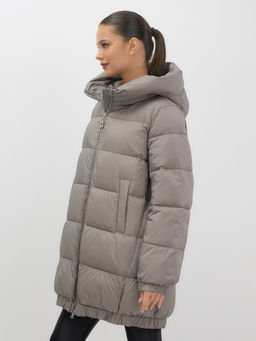 Куртка женская зимняя на резинке большого размера коричневого цвета 7619K Бренд: Visdeer  фото 9