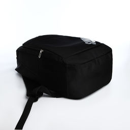 Рюкзак молодёжный на молниях, 4 кармана, 35×16×50 см, чёрный