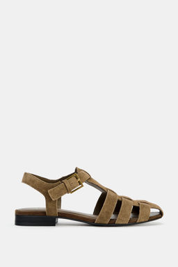 SPLIT SUEDE CAGE SANDALS - Zara фото 3