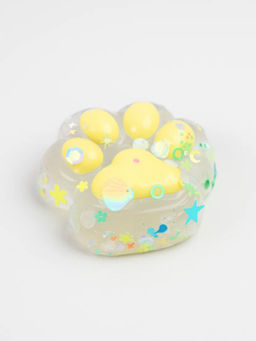 Мялка - антистресс Таба ЛАПКА со звёздочками, жёлтая, 6 x 7,3 см