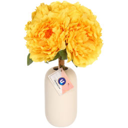 Искусственные цветы "Пионы" 28см букет 6 шт желтые