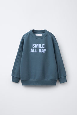 SLOGAN FLOCK PRINT SWEATSHIRT