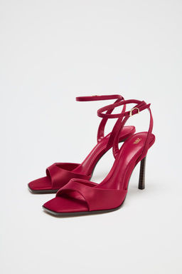 SATIN-EFFECT HIGH-HEEL SANDALS - Zara фото 3