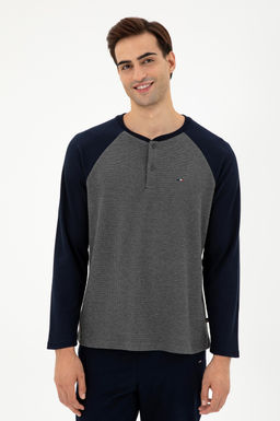 Мужской пижамный комплект антрацитового меланжевого цвета - U.s. polo assn фото 3