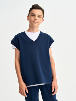 Темно-синий жилет