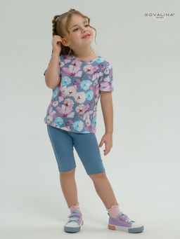 Костюм Актив лиловые одуванчики-деним - Sovalina фото 2